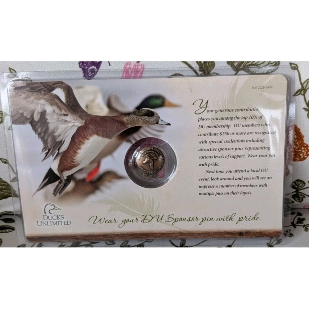 Ducks Unlimited 2025 Sponsor Pin Blue-Winged Teal Clubs & Memberships